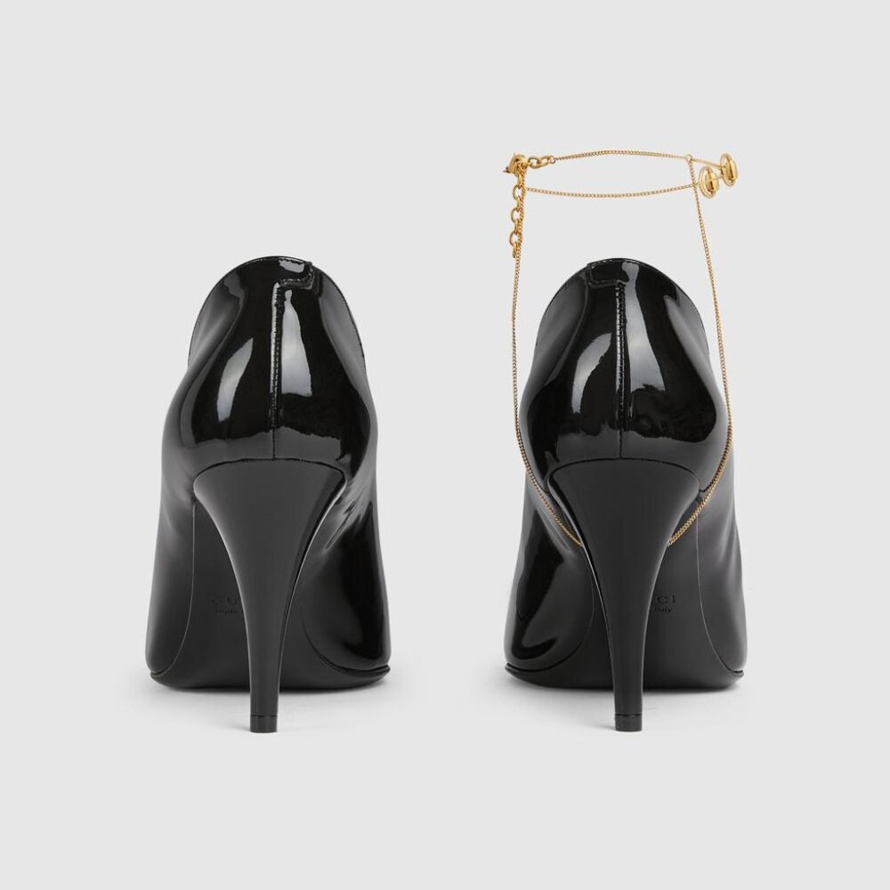 Gucci Leather Décolletté Pumps With Jewel IT 40 Women - Picture 2 of 5